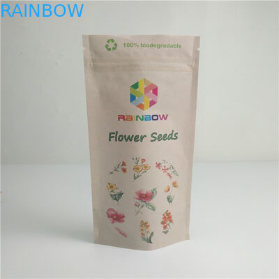 Food Kraft Compostable Heat Seal Bags Eco Friendly Digital Printing Custom Logo Packaging