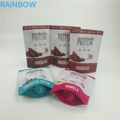 Matte Finish Protein Powder Custom Printed Snack Bags Smell Proof Chocolate Bar Food Grade Bags