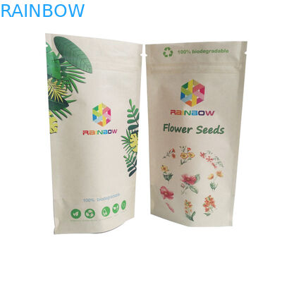 Compostable Food Kraft Paper Bag Custom Printing 100% Biodegradable Fruit Packaging Bags