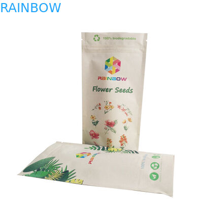 Compostable Food Kraft Paper Bag Custom Printing 100% Biodegradable Fruit Packaging Bags