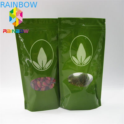 Custom Plastic  Aluminium Foil Stand Up Pouches With Window