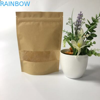 Food Storage Sealing Kraft  Stand Up Pouch Custom Logo