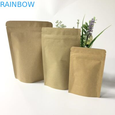 Food Storage Sealing Kraft  Stand Up Pouch Custom Logo