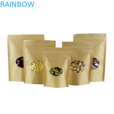 Food Storage Sealing Kraft  Stand Up Pouch Custom Logo
