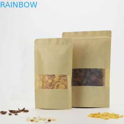 Food Storage Sealing Kraft  Stand Up Pouch Custom Logo