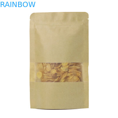 Food Storage Sealing Kraft  Stand Up Pouch Custom Logo