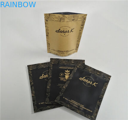 Dry Food Coffee Brown Kraft Paper Stand Up Pouch Gravure Printed