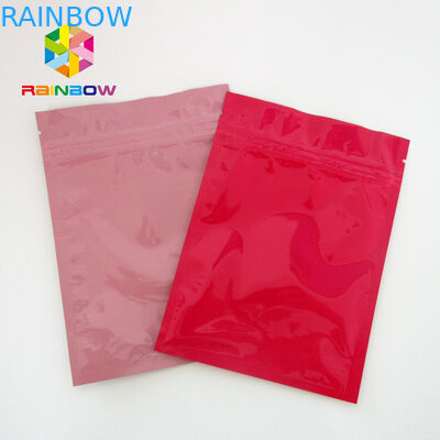 Cosmetic Glossy Finish Zipper Aluminum Foil Bags 100 Mic Reclosable