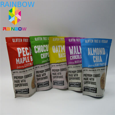 Plastic Mylar Aluminum Foil Stand Up  Bags Printed Food Grade