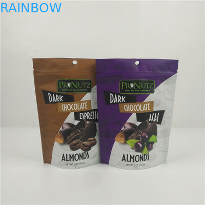 Food Grade Zipper Plastic Custom Printed Stand Up Pouches For Chocolate Bar