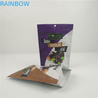Food Grade Zipper Plastic Custom Printed Stand Up Pouches For Chocolate Bar