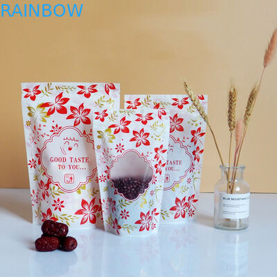 Zipper Glossy Stand Up Plastic Pouch Packaging Custom Logo With Window