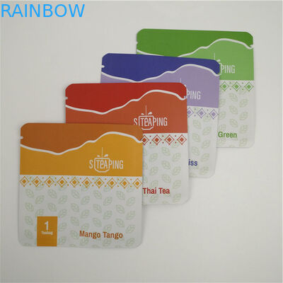 Foil Plastic Tea Recyclable Pouch Packaging Black Green Customized Logo