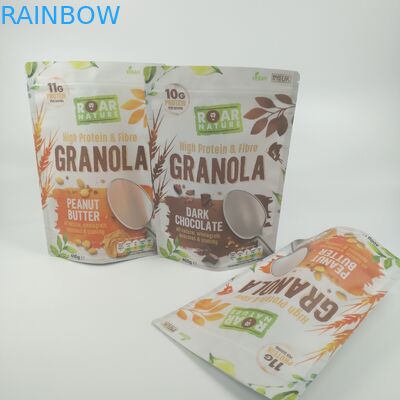  Stand Up Aluminum Foil Resealable Pouches Recyclable Food Packaging