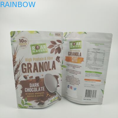  Stand Up Aluminum Foil Resealable Pouches Recyclable Food Packaging