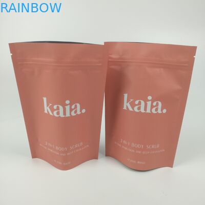 Cosmetic Plastic Stand Up Zipper Barrier Bag Matt Finished Resealable