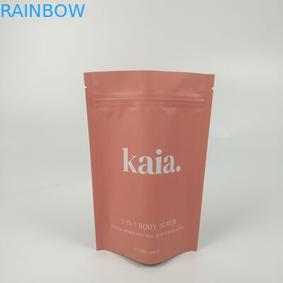 Cosmetic Plastic Stand Up Zipper Barrier Bag Matt Finished Resealable