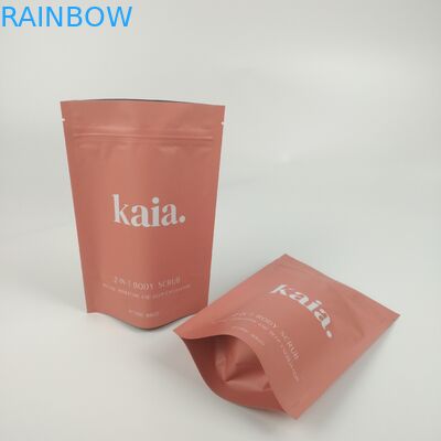 Cosmetic Plastic Stand Up Zipper Barrier Bag Matt Finished Resealable