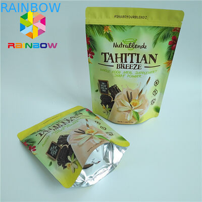 Food Grade Aluminum Foil Custom Printed Stand Up Pouches With Zipper