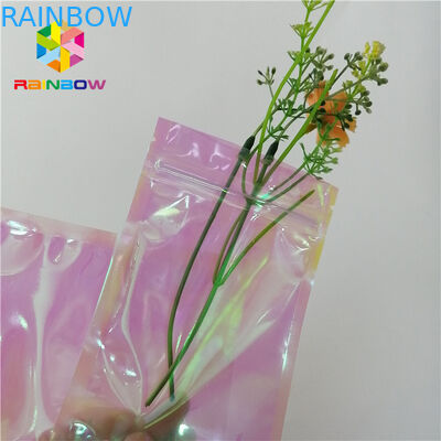 3 Side Sealed Small PE Holographic  Pouches Custom Laser Printing