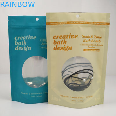 Smell Proof  Aluminum Foil Mylar Resealable Stand Up Pouches With Window