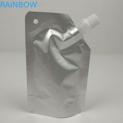 Plain Silver Aluminum Foil Juice Beverage Spout Pouch Packaging 100ml 150ml