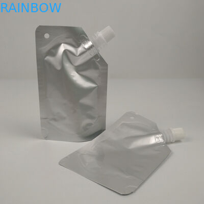 Plain Silver Aluminum Foil Juice Beverage Spout Pouch Packaging 100ml 150ml
