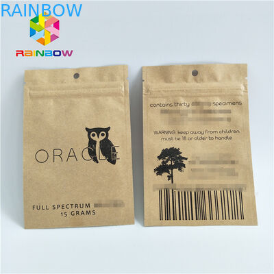 Small Kraft Paper 3 Side Seal Aluminum Foil Bag Customized Logo For Tea