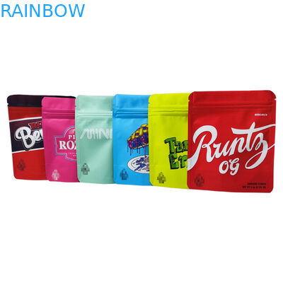 Custom Resealable Smell Proof  Edible Packaging Pouch Soft Touch Child Resistant Mylar Bags