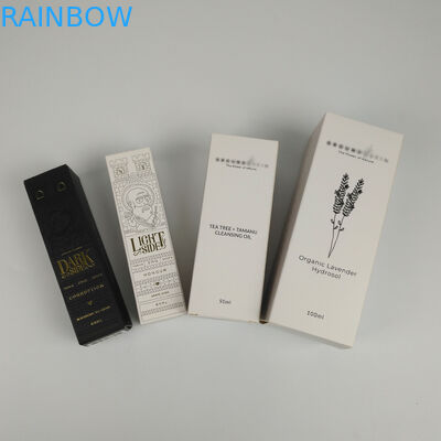 Custom Logo Printed Rectangular Glossy Foldable Cosmetic Paper Packaging Box For Perfume Essence Serum Skin Care Bottles