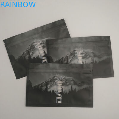 Clear Front Back Window Heat Sealed Smell Proof Resealable Zip lock Packaging Mylar Food Storage Three Side Seal Doypack