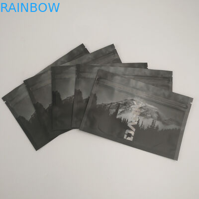 Clear Front Back Window Heat Sealed Smell Proof Resealable Zip lock Packaging Mylar Food Storage Three Side Seal Doypack