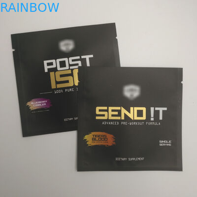 Gold Printed Cosmetic Sealed Bag Small Size Sachet Aluminum Foil Plastic Snack Heat Seal Three Side Seal Bags