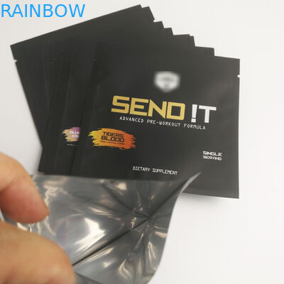 Gold Printed Cosmetic Sealed Bag Small Size Sachet Aluminum Foil Plastic Snack Heat Seal Three Side Seal Bags