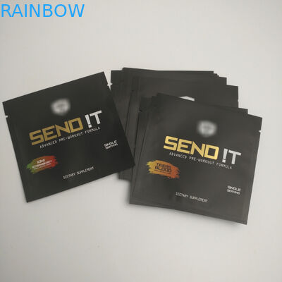 Gold Printed Cosmetic Sealed Bag Small Size Sachet Aluminum Foil Plastic Snack Heat Seal Three Side Seal Bags