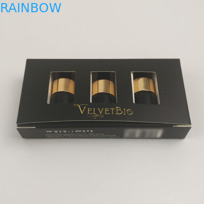 Custom Logo Gold Foil UV Printed Rectangular Tube Cardboard Cosmetic Paper Packaging Box For Essence Serum Skin Care