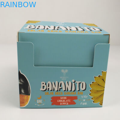 Custom Folding Cardboard Carton Tear Away Display Box,Corrugated Cardboard PDQ Counter Retail Snacks Paper Packaging Box