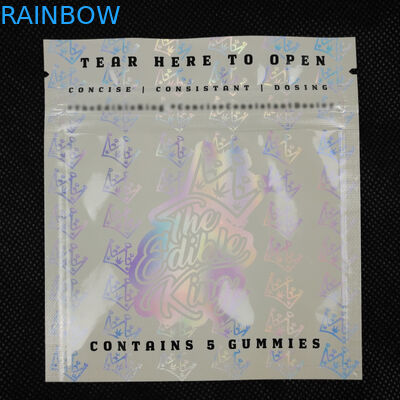Custom Logo Design Zip Lock Resealable Smell Proof Aluminum Foil Mylar Plastic Three Side Sealed Packaging Hologram Bag