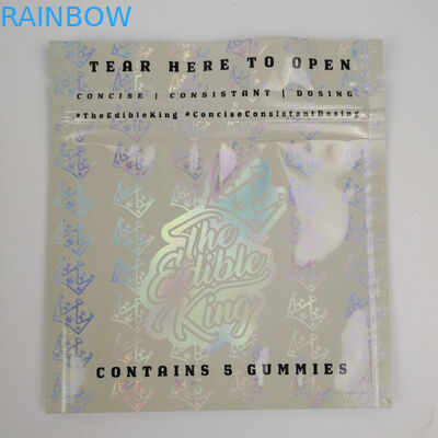 Custom Logo Design Zip Lock Resealable Smell Proof Aluminum Foil Mylar Plastic Three Side Sealed Packaging Hologram Bag