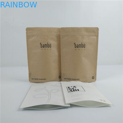 Biodegradable Brown Kraft Paper Doypack Bags Compostable Cosmetic