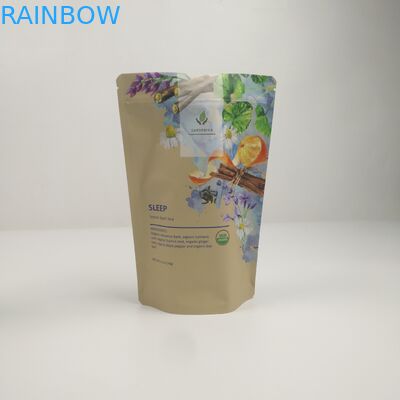 Gravure Printing MOPP Tea Packaging Bag Eco Friendly With Zipper