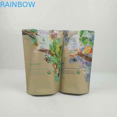 Gravure Printing MOPP Tea Packaging Bag Eco Friendly With Zipper