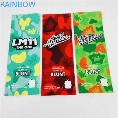 Customized Printed Leaf Smoke Roll Wrap Cigar Tobacco Cone Hemp  Mylar Cigar Packaging Bag