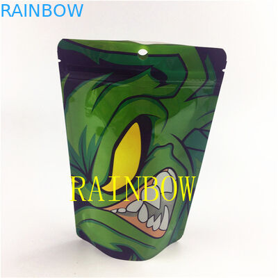 200pcs MOQ digital printing 7g Childproof heat seal aluminum foil edible mylar bags with custom LOGO