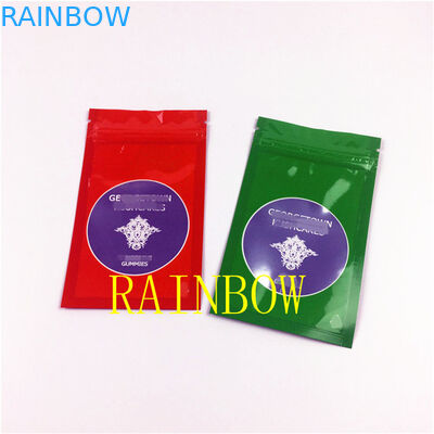 Custom LOGO grip sealed flat mylar foil bags with clear window for Chia Seed Matcha powder edibles packaging pouch