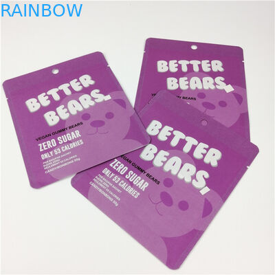 Cookies Gummy CBD Edibles Bear Zipper Foil Pouch MOPP 200 Microns