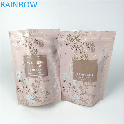 Custom digital printing plastic logo mylar Smell proof bath salt mylar stand up zipper packaging bags pouch