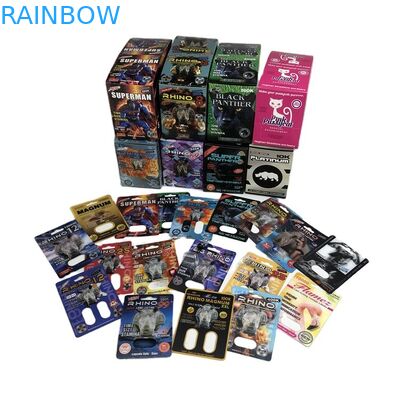 Hologram SGS Sex Pill Blister Card 500k 3D Blister Paper Card With Display Box