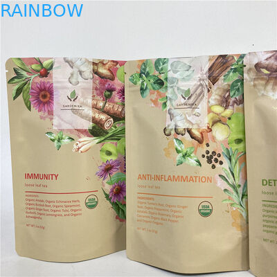 Cmyk  1.2C MPET Stand Up Zipper Pouch 1.5C PA For Tea / Coffee