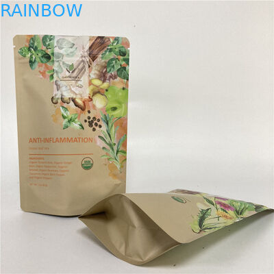 Cmyk  1.2C MPET Stand Up Zipper Pouch 1.5C PA For Tea / Coffee